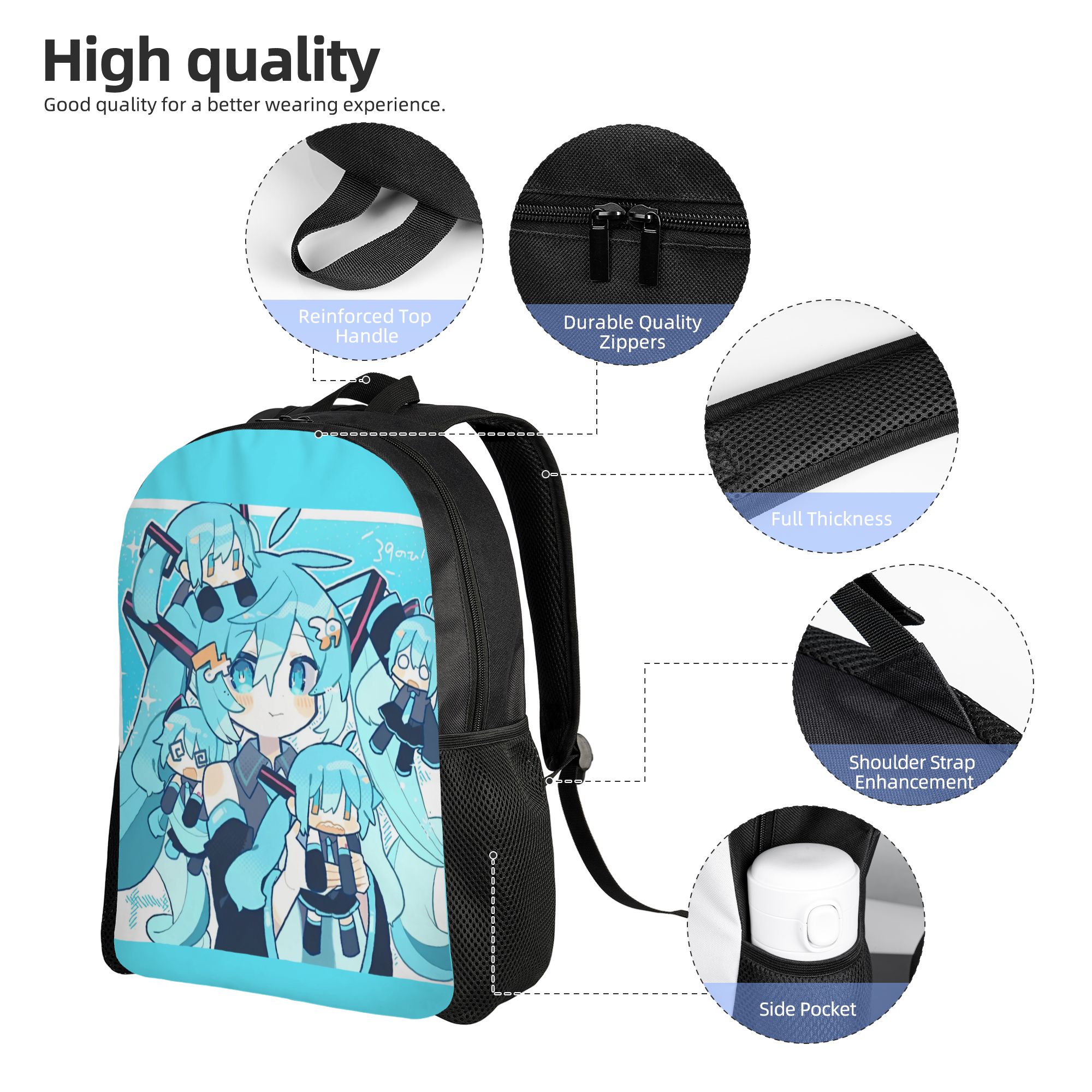 Hatsune Miku  Backpack for Men - Canvas Backpack Casual recension och pris